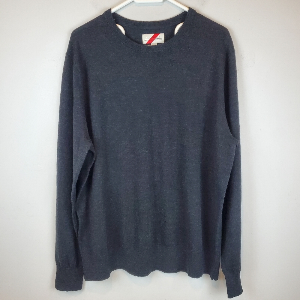 Best Made Co Gray Merino Wool Crew Neck Sweater Size 2XL Mens Knit SOFT